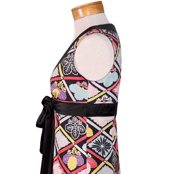 Trina Turk Linen & Silk Blend Sleeveless Midi Cocktail Wedding Formal Dr… - Picture 5 of 13